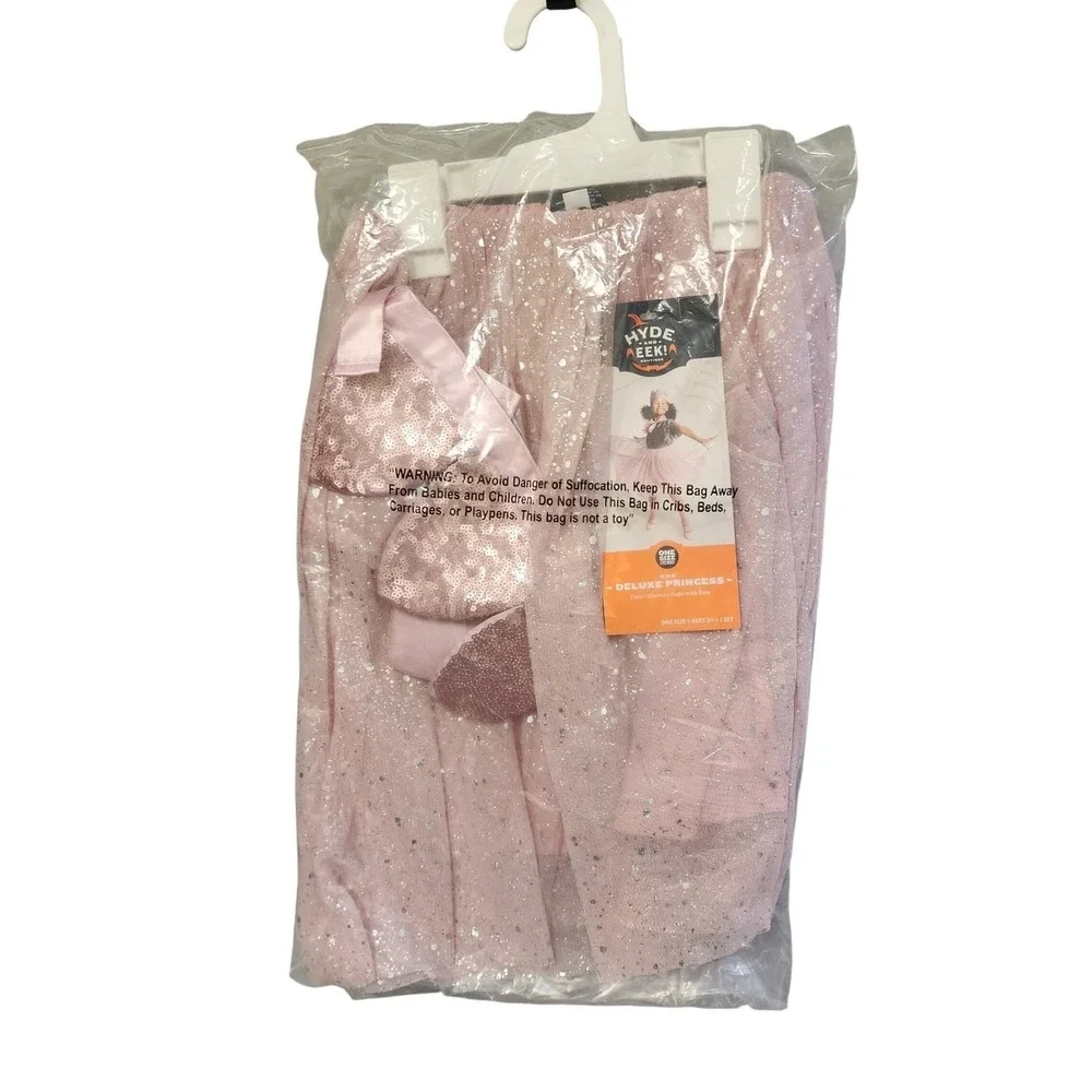 Hyde and EEK Kids Deluxe Princess Costume Set Pink Tutu Crown Cape One Size NEW